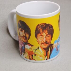 The Beatles Sgt Pepper Coffee Mug 2007 Vandor Apple Corps Yellow Ceramic Cup